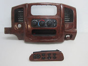 02 03 04 05  DODGE RAM 1500 RADIO BEZEL CLIMATE CONTROL WINDOW SWITCH WOODGRAIN