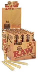 Raw Cones 1 1/4 (32 packs | 6 cones per pack | 192 cones per box)