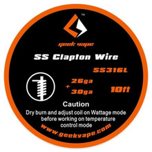 Geek Vape - SS Fused Clapton TC Wire 26GA 30GA 10ft