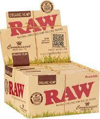 Raw Classic Connoisseur 1 1/4 Rolling Papers  with Tips Rolling Paper Full Box of 24 Packs