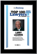 2023 Top 100 Lawyers in Arizona - Black or Navy Blue wood with silver trim plaque - Style D with photo.  
The photo on the plaque will be the one that appears in the magazine.  
(Photo here is an example - the photo and information will  be specific to you)