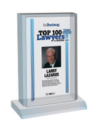 2023 Top 100 Lawyers in Arizona - Acrylic Desktop Style F with photo
The photo on the plaque will be the one that appears in the magazine.  
(Photo here is an example - the photo and information will  be specific to you)