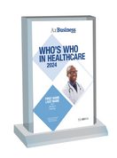 Who's Who in Healthcare 2024 - Style F Acrylic Desktop Marquee Plaque. 
Plaque will have person's name, title, specialty and practice. If you  image on plaque, it will be the photo of you that appeared in the magazine. 
If your photo did not appear in the magazine but you would like one on your plaque,
please email Sara@azbigmedia.com a high resolution photo.  
We will send you a proof plaque prior to completion. 