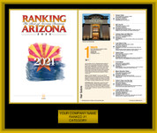 2024 Ranking AZ Style A Black with Gold Trim plaque.  Plate includes: Company Name, Ranked #1 and Category.  If customization is preferred on the plate, please include three lines of text in the general instructions/comment box or contact Sara Fregapane at (602) 277-6045.   (plate color matches trim color)