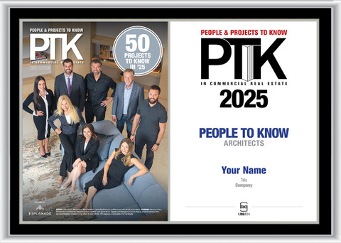 Style A 2025 People to Know (PTK) plaque - Black Double plaque with silver trim. 
