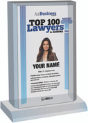 2025 Top 100 Lawyers in Arizona - Acrylic Desktop Style F with photo
The photo on the plaque will be the one that appears in the magazine.  
(Photo here is an example - the photo and information will  be specific to you)