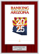 2025 Ranking Arizona  Style C- Wood plaque with plate 