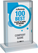 2025 - 100 Best Places to Work in AZ Plaque -  Style F Acrylic Desktop