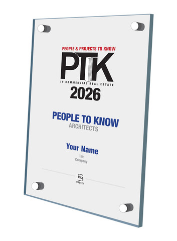 Style E People to Know 2026 (PTK) plaque - Acrylic Stand-Off Wall Plaque.  This plaque comes without an image.  