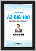 2026 Az Business/AZRE - AZ Big 100 Plaque- Style D black wood with silver trim