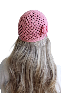 Crocheted Hat with Flower detail