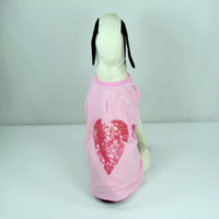 Poochtini Pink Heart Sequin Shirt