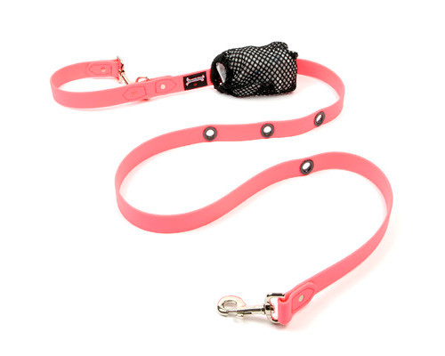 Smoochy PoochyWaterproof Hands-Free Leash - Hot Pink  (Leather Alternative Material)