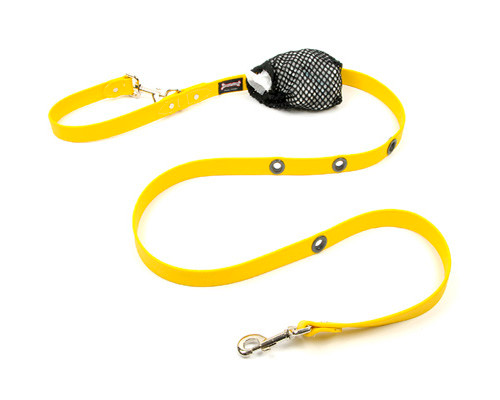 Smoochy Poochy  Waterproof Hands-Free Leash -Yellow (Leather Alternative Material)
