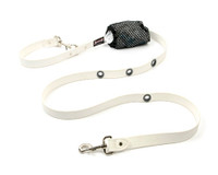 Smoochy Poochy  Waterproof Hands-Free Leash - White (Leather Alternative Material)