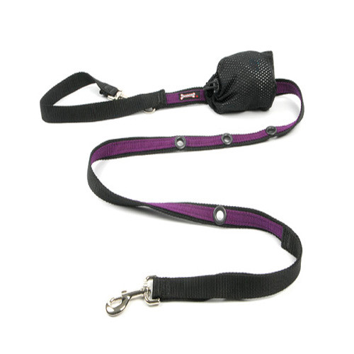 Smoochy Poochy 2Tone HandsFree Leash Black Purple