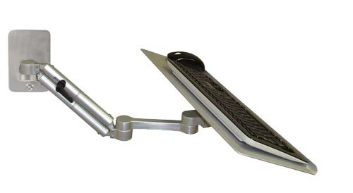 Mantis 2 lockable on a single stud wall mount with a keyboard tray