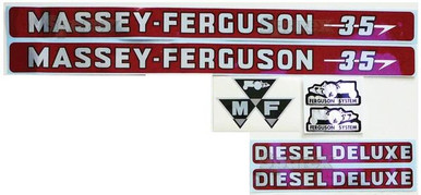 Massey-Ferguson 35 Hood/Seat Decal Kit w/ Diesel-Deluxe