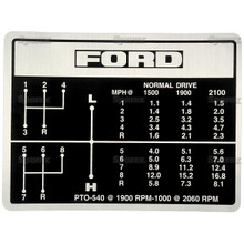 8-Speed Shift Pattern Decal for Ford 5000/6000/7000 Series Tractor