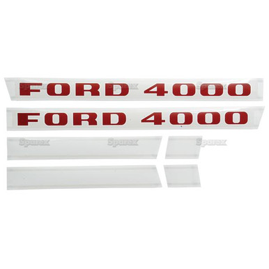 Ford 4000 Diesel '68-75 Tractor Hood Decal Kit UK Made