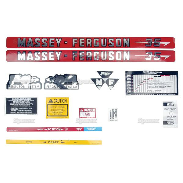 Massey Ferguson 230 Complete Decal Set