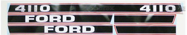 Ford 4110 Tractor Basic Hood Decal Kit "Red Stripe"