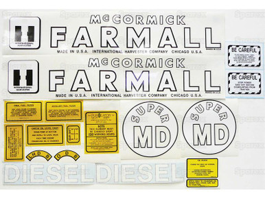 IH Farmall Super MD Tractor Complete Decal Kit