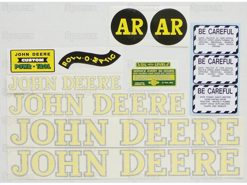 John Deere JD AR (late) Tractor Complete Vinyl Decal Set/Kit