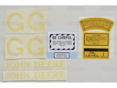 John Deere G (early) Tractor Complete Decal Kit - Remainder