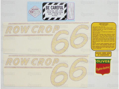 Oliver 66 Row Crop Tractor Complete Decal Kit - Main Photo