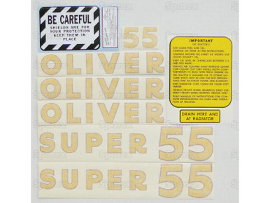 Oliver Super 55 Tractor Complete Decal Kit