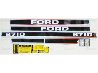 Ford 6710 Tractor Complete Decal Kit "Red Stripe"