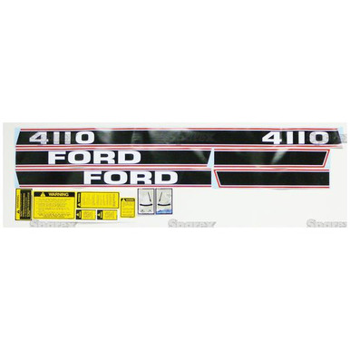 Ford 4110 Tractor Complete Decal Kit "Red Stripe"