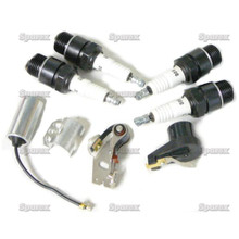 Ignition Tune-Up Kit & Spark Plugs for Massey-Ferguson Tractor w/ Delco Screw-Held Cap Distributor