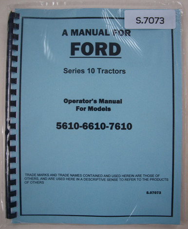 Ford 5610 6610  7610 '81-85 Tractor Operator's Manual