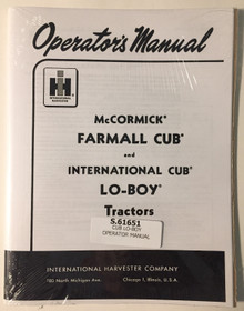 IH Cub & Lo-Boy Tractor Operator's & Maintenance Manual