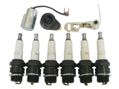 Ignition Tune-Up Kit w/ Spark Plugs for Oliver Tractor w/ Delco Clip-Held Cap Distributor
