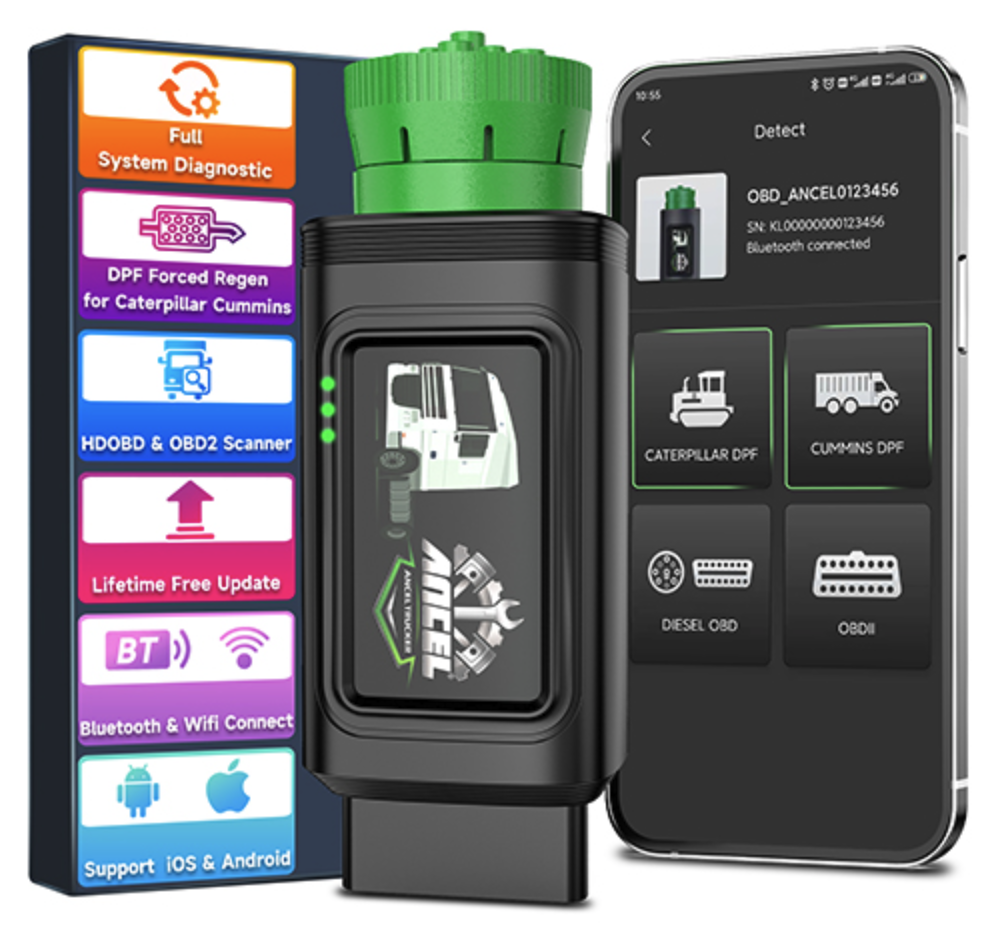 SAE J1939 and OBD-II Heavy Duty Truck Scanner and Diagnostic Tool