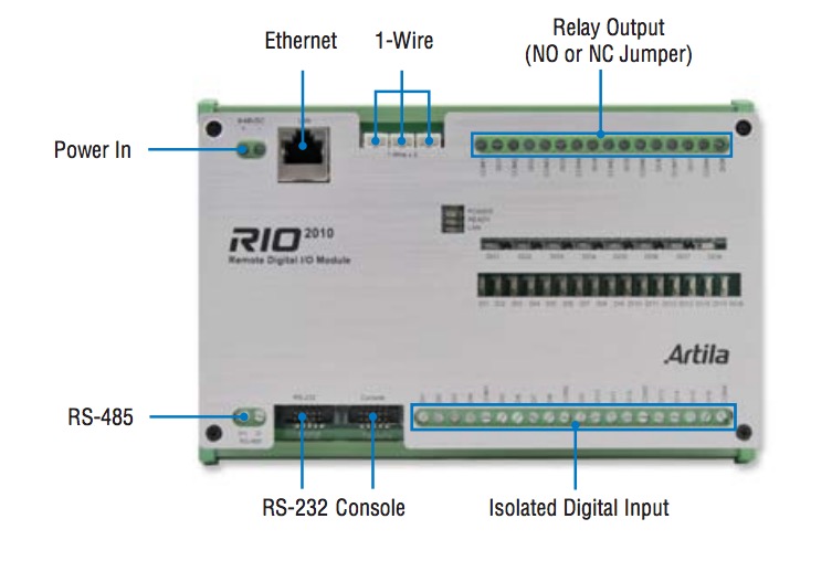 Artila Electronics - RIO-2010 Modbus / TCP Remote Digital I/O Module