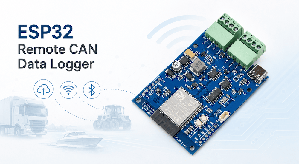 ESP32 CAN Data Logger over Wi-Fi and Bluetooth