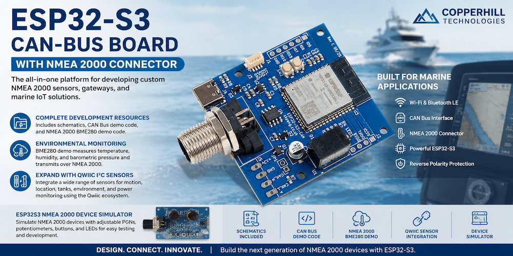 ESP32-S3 CAN-Bus Board with NMEA 2000 Connector - Development Platform
