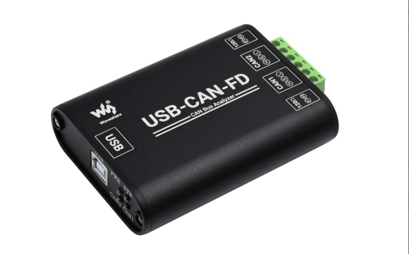 Waveshare Industrial Grade CAN/CAN FD Bus Data Analyzer, USB to CAN FD Adapter, CAN/CAN FD Bus Communication Interface Card, CAN/CAN FD Protocol Data Analyzer