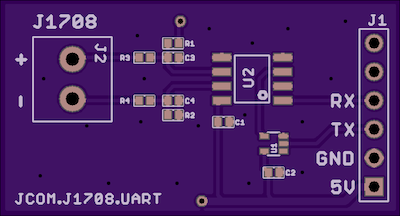 jCOM.J1708.UART - J1708 to UART Breakout Board