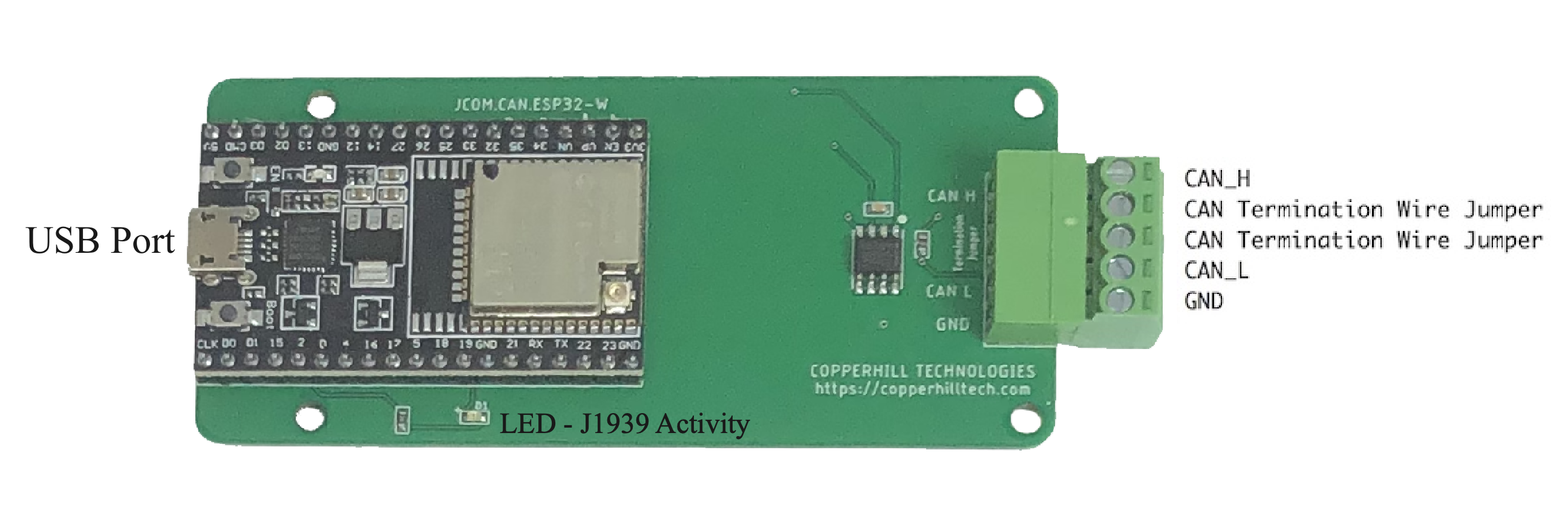 JCOM.J1939.USB-B Board Components