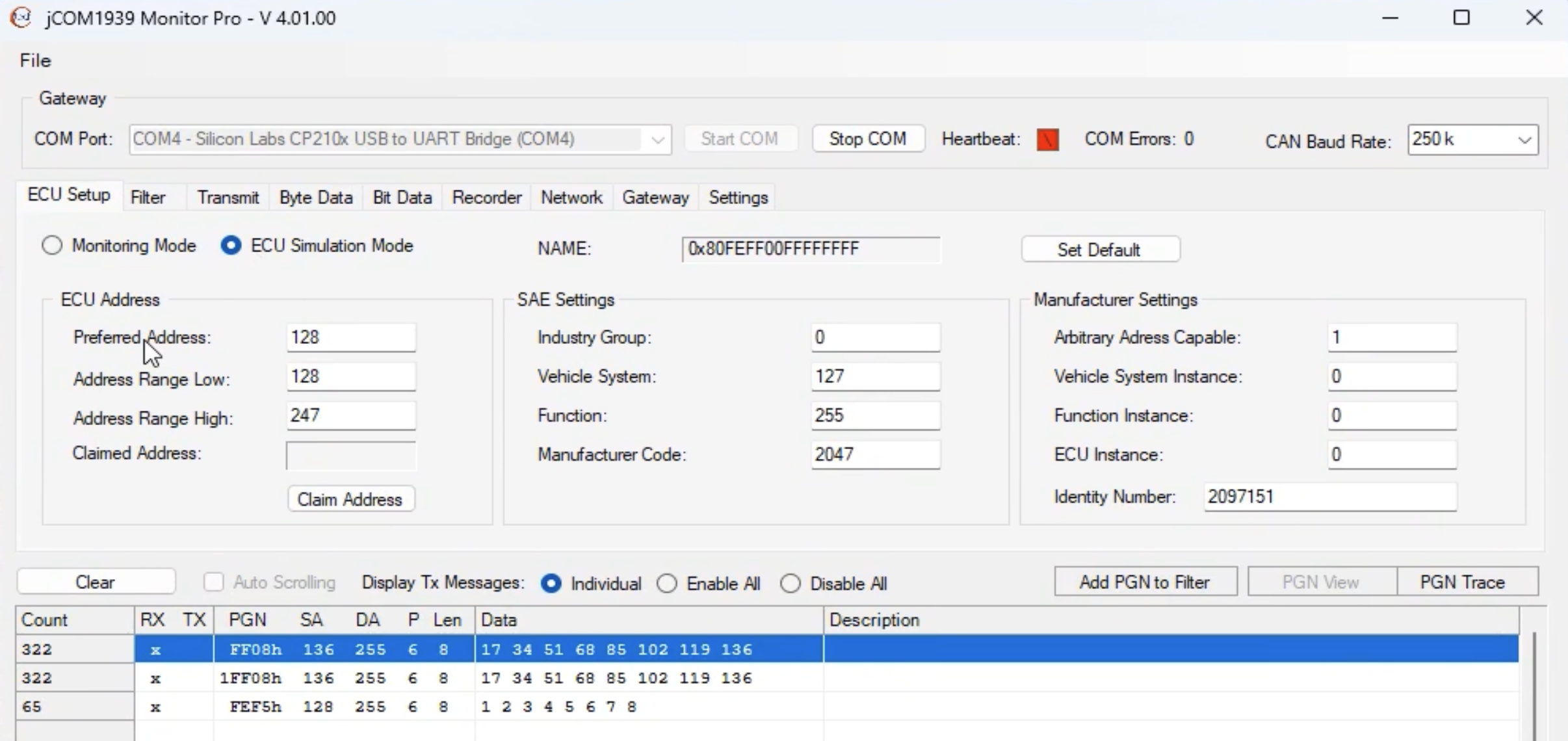 JCOM1939 Monitor Software