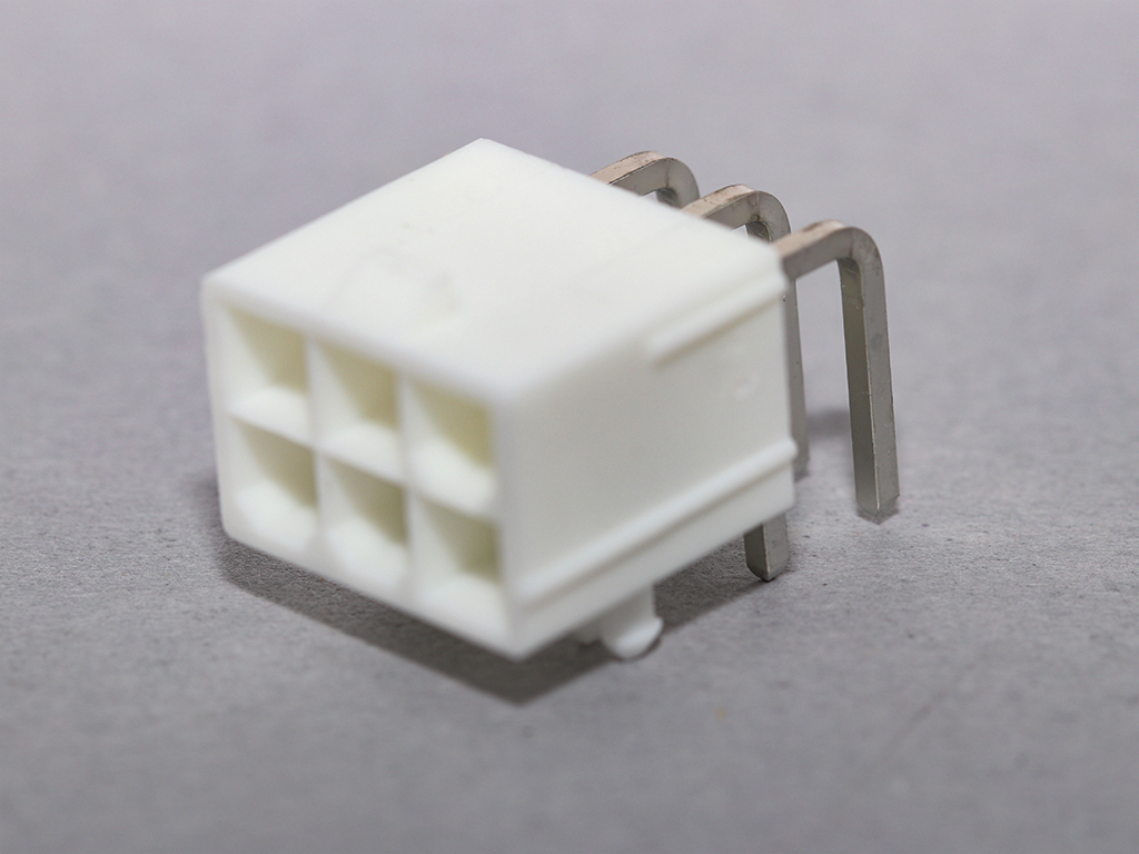 molex - Mini-Fit Jr. Header, Dual Row, Right-Angle, with Snap-in Plastic Peg PCB Lock, 6 Circuits, PA Polyamide Nylon 6/6 94V-0, 2.54µm Matte Tin (Sn) Plating.jpg