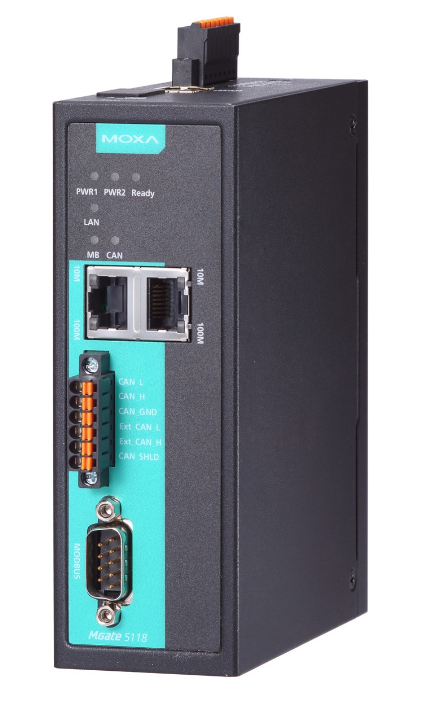 Moxa MGate 5118 Series - 1-port CAN-J1939 to Modbus/PROFINET/EtherNet/IP gateways