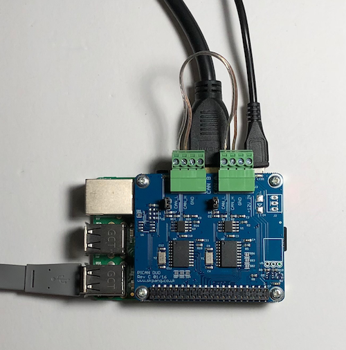 PiCAN2 Duo CAN-Bus Board for Raspberry Pi - Test Configuration