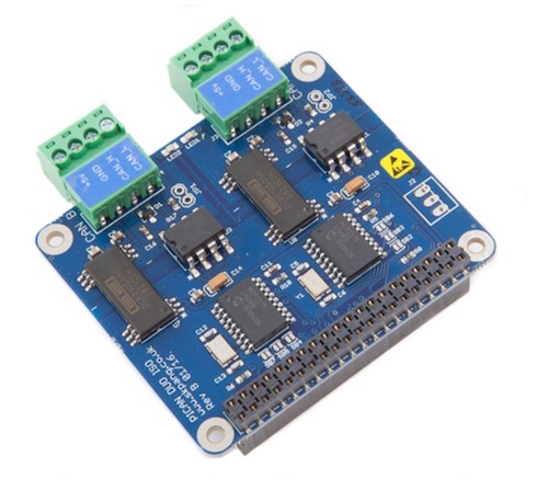 PiCAN2 Duo Isolated CAN-Bus Board for Raspberry Pi 2/3/B+