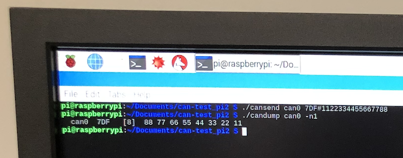 Raspberry Pi PICAN2 Test - Screen Print Left Monitor